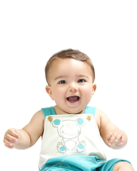 Macacão de bebê de manga curta para menino